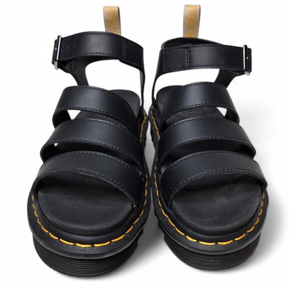 Dr. Martens Vegan Blaire Strappy Sandals Women's Chunky Black Hippie Goth Airy 8 - Picture 2 of 9
